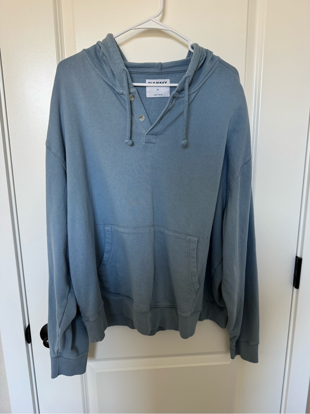 Old Navy Men’s Dusty Blue Hooded Pullover Sweatshirt